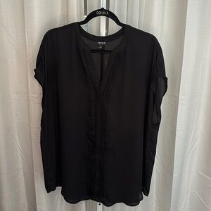 Black Torrid Chiffon Work Professional Top Blouse Button Down Women’s Sz 1 16 18